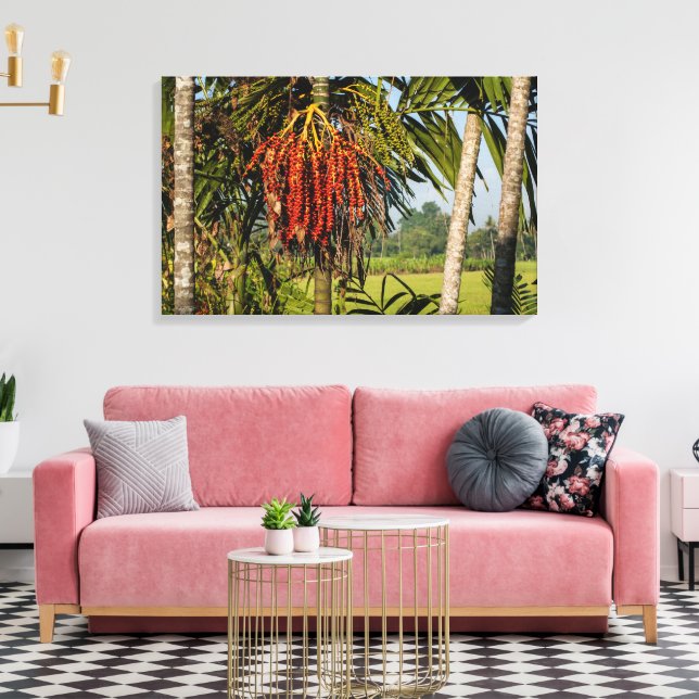 Tropical Palm Fruit Bali - Canvas Wall Art Print (Insitu (Vardagsrum))