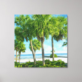 Tropical Palm Garden Wall Art Coastal Decor Canvastryck