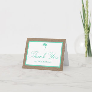 Tropical Palm Tree Beach Wedding Kollektion Tack Kort