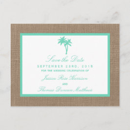 Tropical Palm Tree Beach Wedding kollektionen Meddelande Vykort