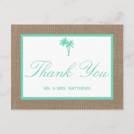 Tropical Palm Tree Beach Wedding kollektionen Vykort