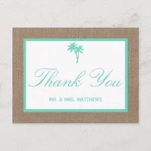 Tropical Palm Tree Beach Wedding kollektionen Vykort
