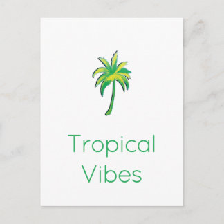 Tropical palm tree card vykort