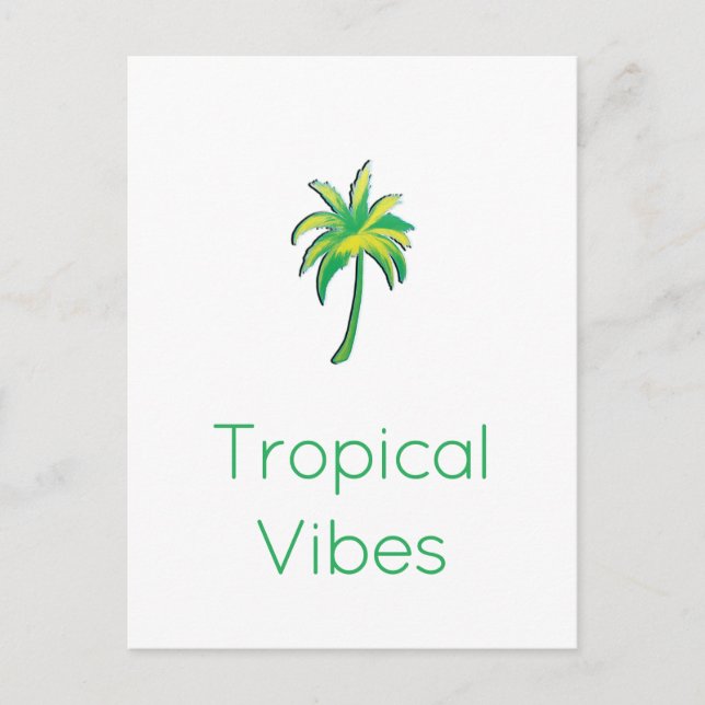 Tropical palm tree card  vykort (Framsida)