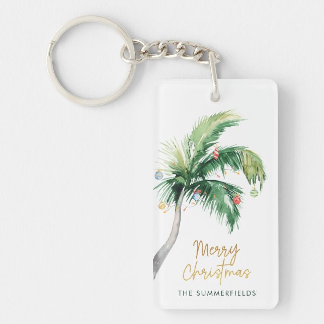 Tropical Palm Tree Christmas Holiday Keepsake (Framsidan)