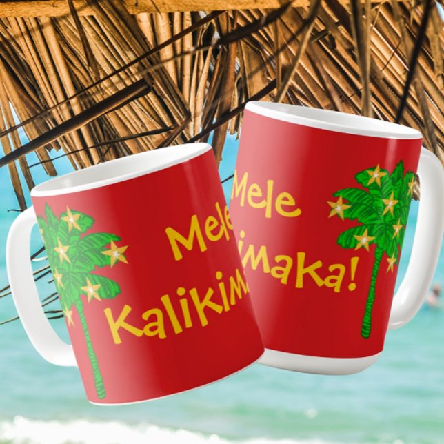 Tropical Palm Tree Stars Personalized  Kaffemugg (Personalize with your own message!)