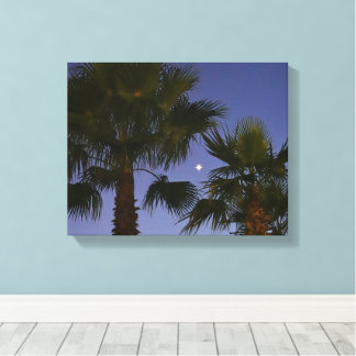 Tropical Palm Tree Wall Art Twilight Coastal Canvastryck