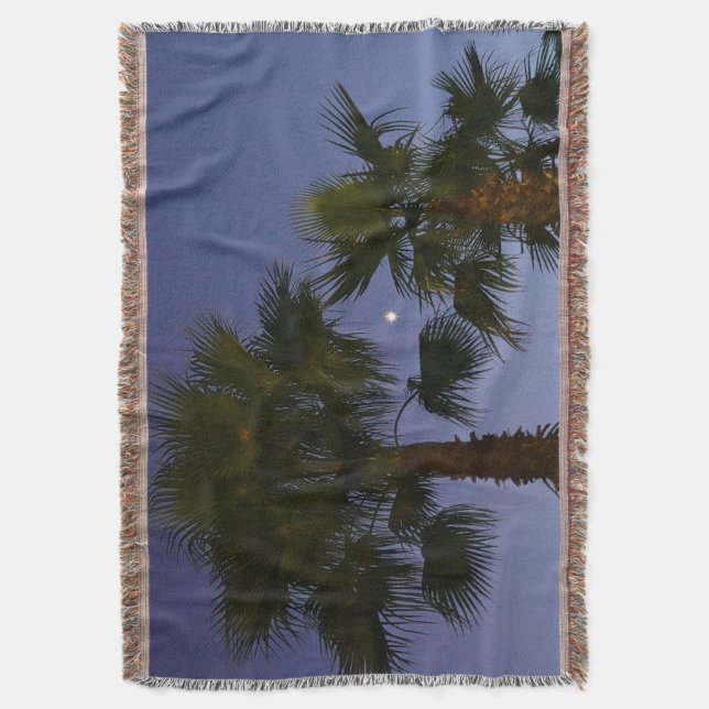 Tropical Palm Tree Wall Art Twilight Coastal Filt (Framsidan Vertikal)