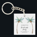Tropical Palm Trees Bachelorette Party Favor<br><div class="desc">Elevate your bachelorette weekend vibes with our custom palm tree button! Picture this: lush, tropical palm fronds swaying gently, printed on this button, ready to add a touch of paradise to your celebration. Personalize them with the bride-to-be's name, your dreamy destination, and the unforgettable date, making each button a cherished...</div>