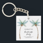 Tropical Palm Trees Bachelorette Party Favor<br><div class="desc">Elevate your bachelorette weekend vibes with our custom palm tree button! Picture this: lush, tropical palm fronds swaying gently, printed on this button, ready to add a touch of paradise to your celebration. Personalize them with the bride-to-be's name, your dreamy destination, and the unforgettable date, making each button a cherished...</div>