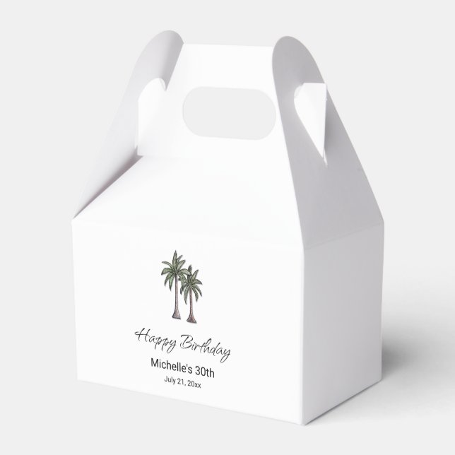 Tropical Palm Trees Elegant 30th Birthday Party Presentaskar (Framsidan Sidan)