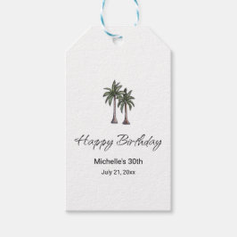 Tropical Palm Trees Elegant 30th Birthday Party Presentetikett