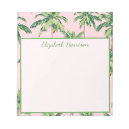 Tropical Palm Trees on Pink Personalized Anteckningsblock