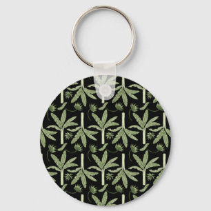 Tropical palm trees seamless pattern nyckelring