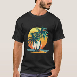 Tropical Palm Trees with Vibrant Sunset T Shirt