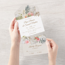 Tropical Pampas Botanicals Bröllop Allt-i-ett Invi