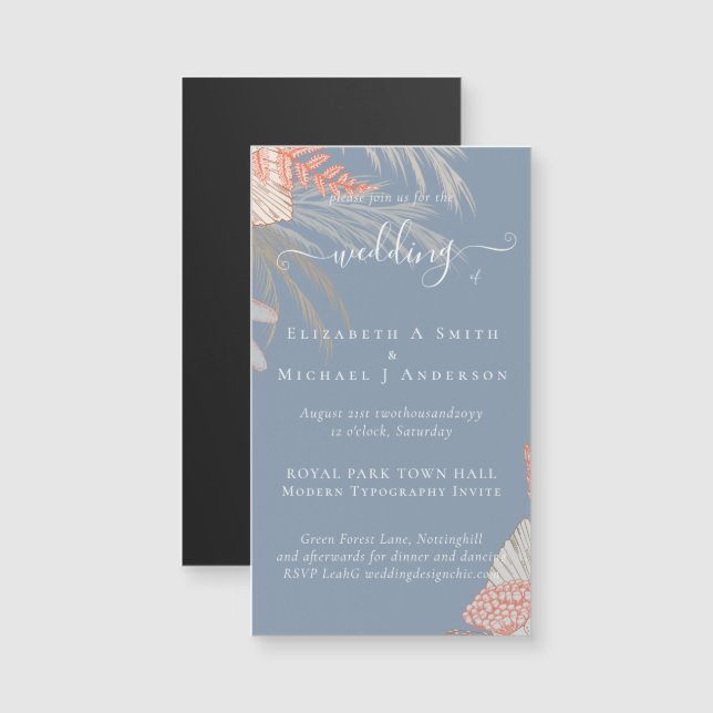 Tropical Pampas Grass Terracotta Bröllop (Fram/baksida)