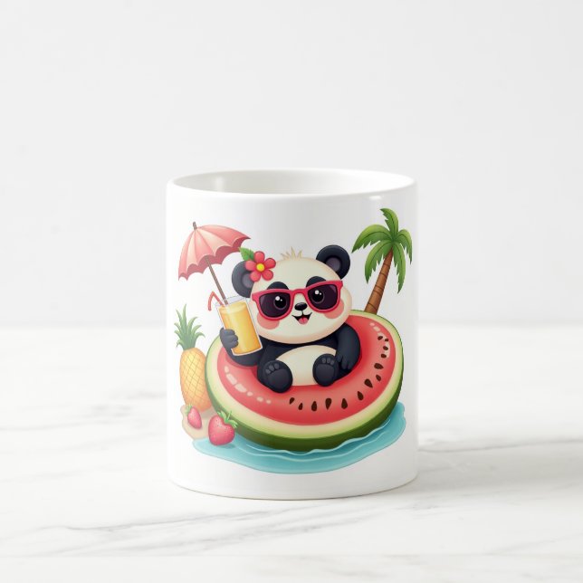 Tropical Panda 🐼 Kiwi Float Summer Mug Kaffemugg (Center)