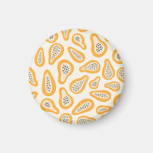 Tropical Papaya: Grunge, Hand plockade. Magnet