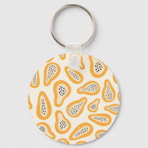 Tropical Papaya: Grunge, Hand plockade. Nyckelring