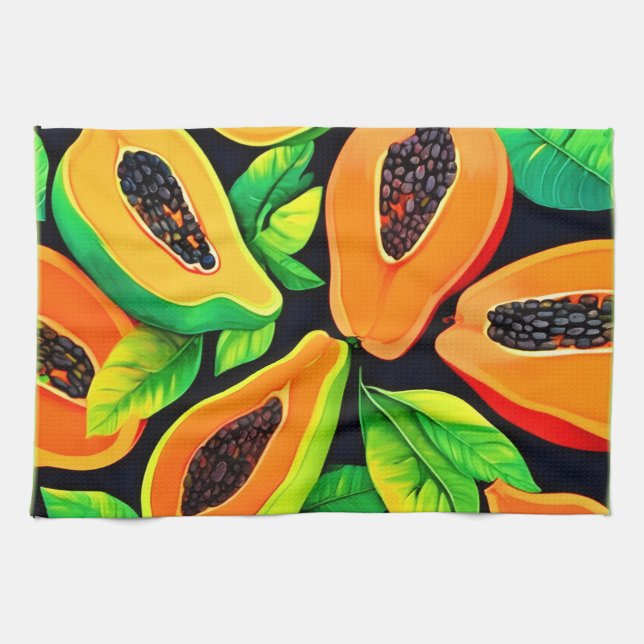 Tropical Papaya Paradise Kökshandduk (Horisontell)