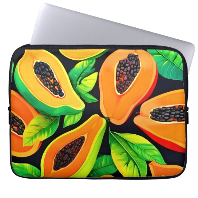 Tropical Papaya Paradise Laptop Fodral (Framsidan)