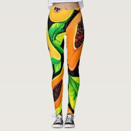 Tropical Papaya Paradise Leggings