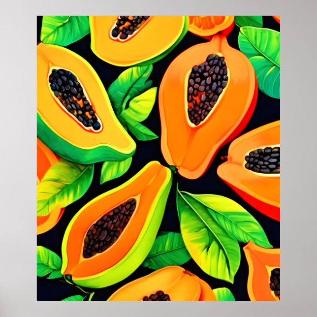 Tropical Papaya Paradise Poster (Framsidan)