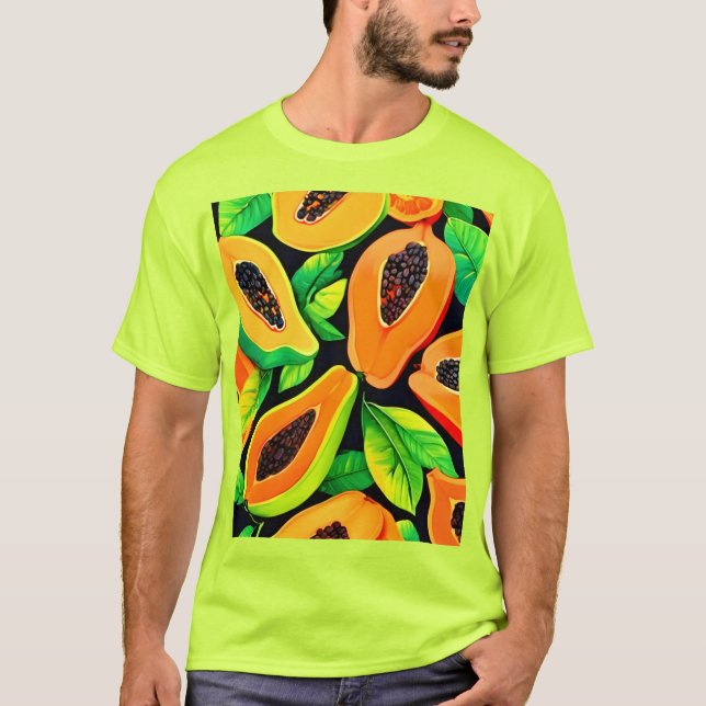 Tropical Papaya Paradise T Shirt (Framsida)