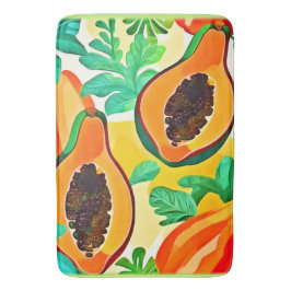 Tropical Papaya Pop Art Badrumsmatta