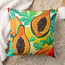 Tropical Papaya Pop Art Kudde