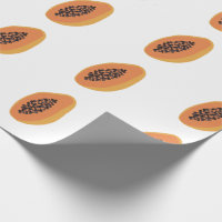 Tropical Papaya Print Fruktigare Roligt Orange Whi