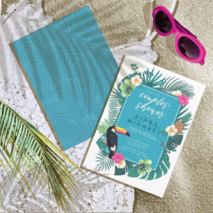 Tropical Par Shower Teal ID577 Inbjudningar