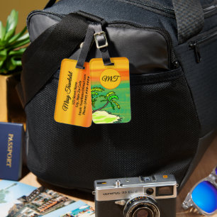 Tropical Paradis Orange Solnedgång Personlig Bagagebricka