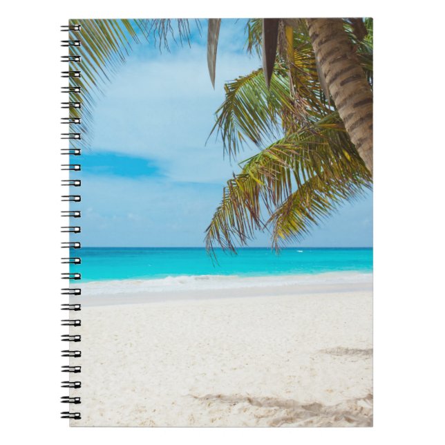 Tropical Paradise Beach Anteckningsbok Med Spiral (Framsidan)
