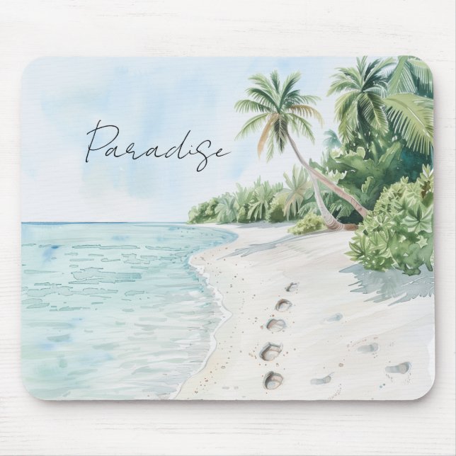 Tropical Paradise Beach Palm Trees Musmatta (Framsidan)