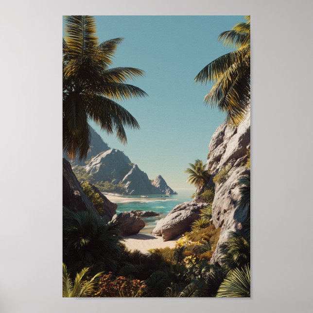 Tropical Paradise Beach - Scenia Coastal Art Poster (Framsidan)