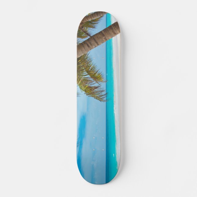Tropical Paradise Beach Skateboard Bräda 19,5 Cm (Framsida)