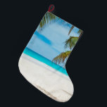 Tropical Paradise Beach Stor Julstrumpa<br><div class="desc">Behöver du en tropisk semester? Med det här fotot flyger du till din favoritstrand på några sekunder.</div>