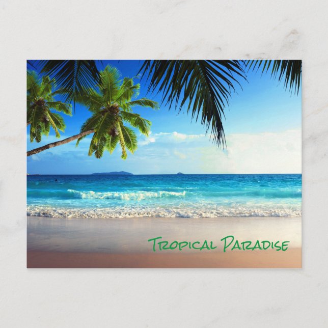 Tropical Paradise Beach Vykort (Framsida)