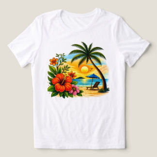 Tropical Paradise Dam Sunset Beach T‑Shirt T Shirt