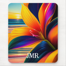 Tropical Paradise Flowers Monogram