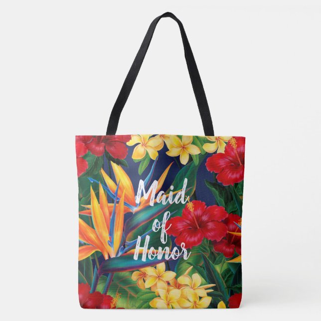Tropical Paradise Hawaiian Anpassade Beach Bag Tygkasse (Framsida)