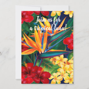 Tropical Paradise Hawaiian Blommigt Luau Inbjudningar