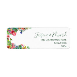 Tropical Paradise Hibiscus Hawaiian Address Label Returadress Etikett