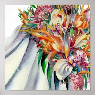Tropical Paradise, Möhippa Cascading Bouquet (1), Poster