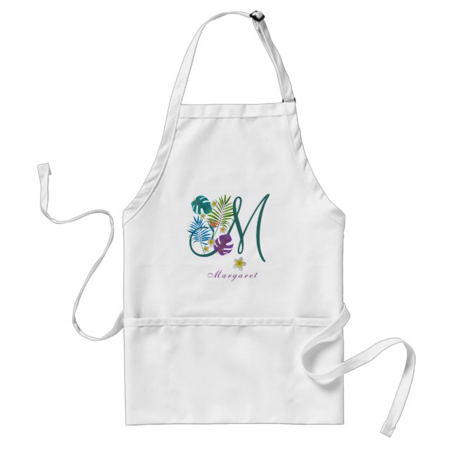 Tropical Paradise Monogram Namn Margaret Förkläde (Framsidan)