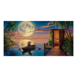 Tropical Paradise Oljemålning Perfect Poster