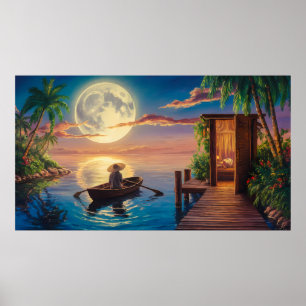 Tropical Paradise Oljemålning Poster