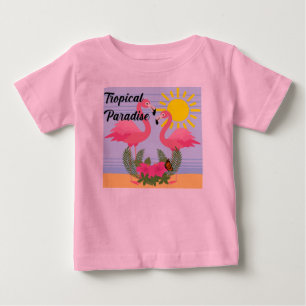 Tropical Paradise Rosa Flamingo - Baby Bra Jersey T Shirt